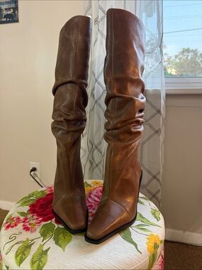 Michael Kors Metallic Brown Over-the-Knee Slouch Boots